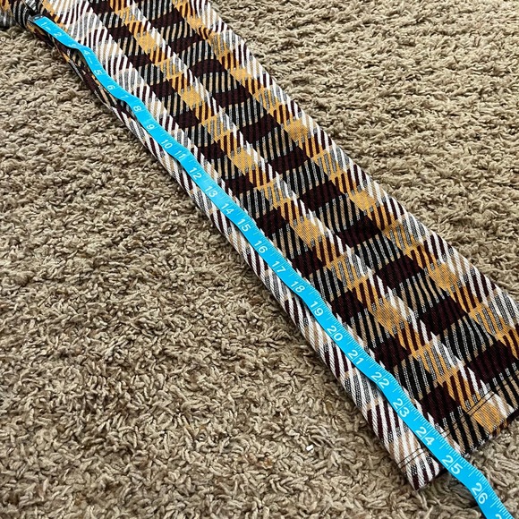 Free People Clean Crop Flare Pants Women's Size 0 Yellow Plaid Elastic Waist - Picture 8 of 9